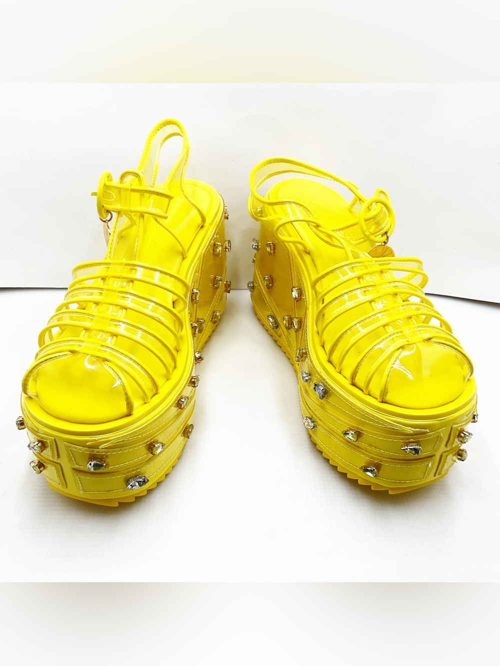 {Sugar Thrillz} Lemon Wedge Sugar Rush Jelly Platform Sandals - Picture 6 of 15